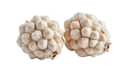 Sugar Apple with smooth, creamy flesh, a realistic, textured pit, showing fresh ripeness and health appeal, isolated on a white background