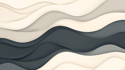 Monochromatic Scandinavian Landscape with Gentle Waves and Soft Textures