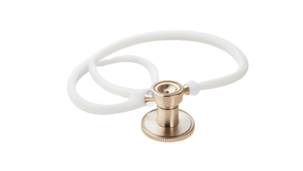 Stethoscope with metallic accents and soft ear tips, centered, isolated on white background