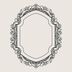 Elegant vintage frames with intricate floral and ornamental details, perfect for adding a classic touch to labels, invitations, and decorative borders in various design projects