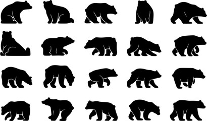 Naklejka premium Powerful Bear Shape in Wilderness