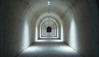 Obraz premium Concrete Tunnel Illuminated by Cool Neutral Lighting