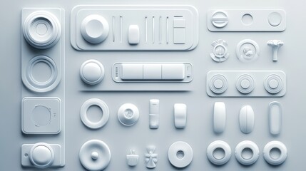 Clean UI Components on Simple White Background