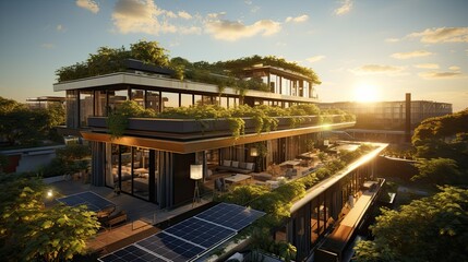 Obraz premium Sustainable architecture, eco friendly home design