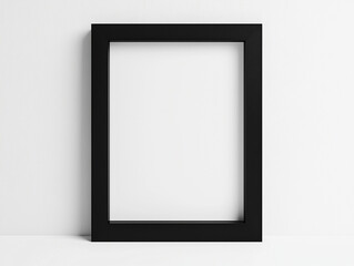 Black Poster Frame Mockup 30x40 cm Thick Frame with Empty White Background