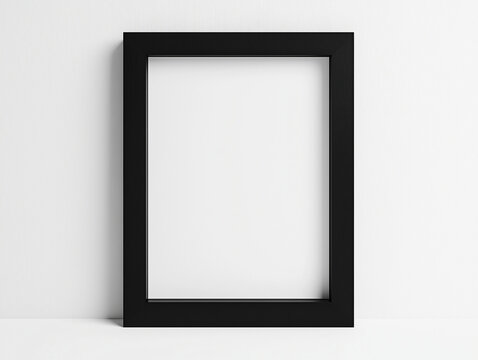 Black Poster Frame Mockup 30x40 cm Thick Frame with Empty White Background