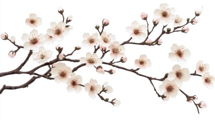 A detailed cherry blossom branch outline