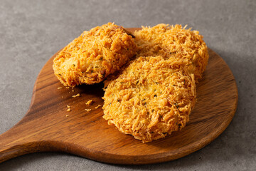 Vegetable Croquettes, Fried food on a cutting board