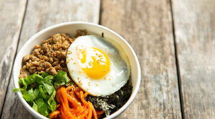 Bibimbap, Korean mixed rice with vegetable
