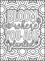 Inspirational Quote Coloring Page for Adults. Motivational Quote Coloring Page.