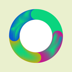 Circle Displaying Two Color Contrast.