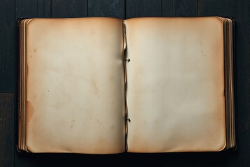 Opened empty old book