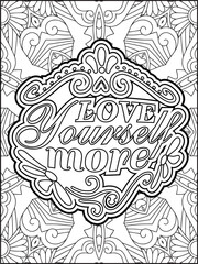 Inspirational Quote Coloring Page for Adults. Motivational Quote Coloring Page.