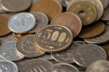 pile of coins, Japanese Coins 