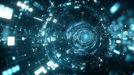 Obraz premium Technology Abstract Curve Background with dot connected lines, Abstract Connectivity in Data Flow Description with network connected various lines and glowing effects, Connect Technology Background.