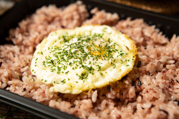 Mixed ,grain rice with egg