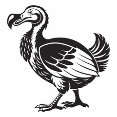 High Resolution Dodo Minimalist Silhouette Artwork with Isolated White Background for Versatile Print and Digital Applications © Jamshadul