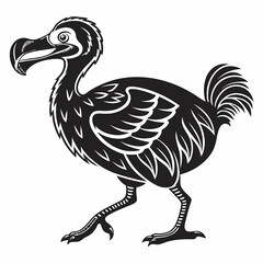 Professional Dodo Silhouette Artwork with Isolated White Background for Merchandise, Branding, and Decor © Jamshadul