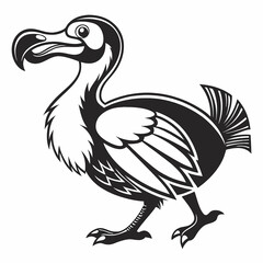 Dodo Minimalist Silhouette Illustration with Isolated White Background for High-Quality Digital Graphics © Jamshadul