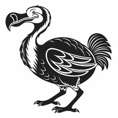 Rare Dodo Minimalist Silhouette Design with Clean White Background for Creative and Educational Uses © Jamshadul