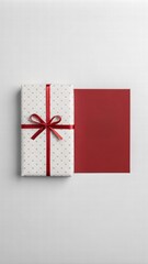 Fototapeta premium wrapped christmas present red background