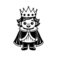 Cute Girl Cartoon Crowns  Vector Silhouette