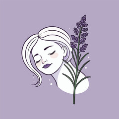 girl with a lavender