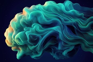 Abstract representation of a colorful, flowing form resembling a brain.