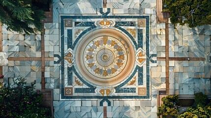 Fototapeta premium a large patterned tile plaza