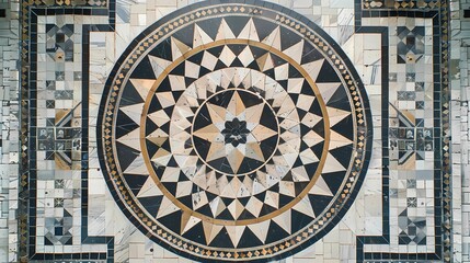 Obraz premium a large patterned tile plaza