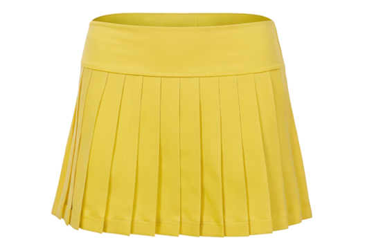 Pleated yellow tennis skirt isolated with transparent background - Powered by Adobe