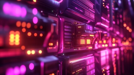 Data center technology server room digital art futuristic environment close-up view cybersecurity concept for seo impact