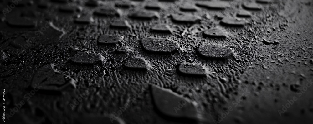 Aufkleber Black textured surface with repeating raised shapes creating interesting pattern