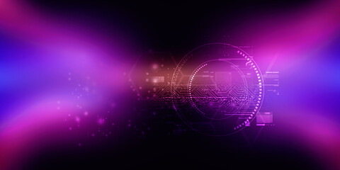 2d illustration Abstract futuristic electronic circuit technology background
