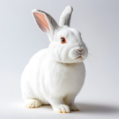 Obraz premium white rabbit on white background