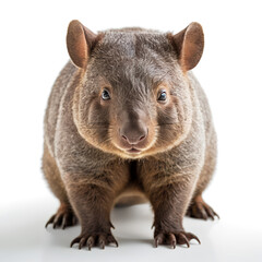 common wombat on white background