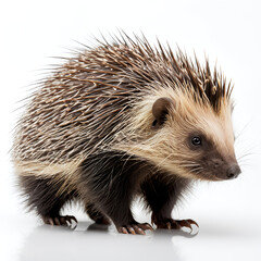 Fototapeta premium Porcupine on white background