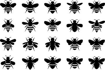 Abstract Bee Silhouette Background