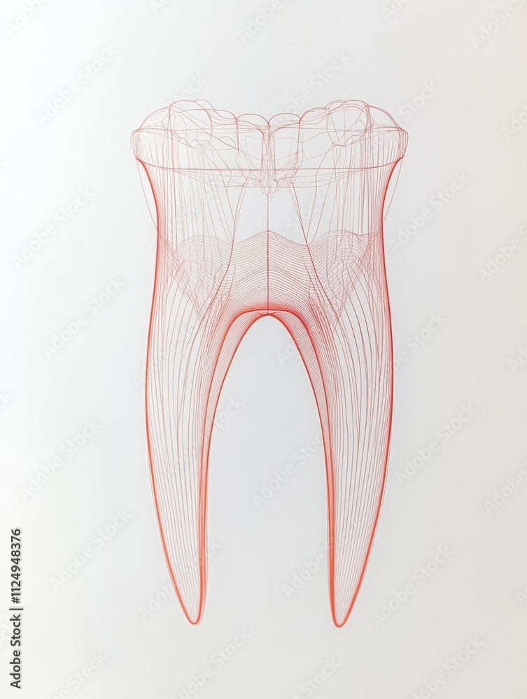 Poster professional schematic design of a dental arch with ample copy space, ideal for use in dental clinic