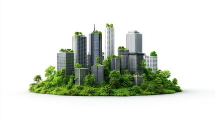 Fototapeta premium Eco-Friendly Futuristic City with Vertical Gardens