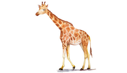 Obraz premium Watercolor Giraffe African Animal Wildlife Safari Nature Zoo Illustration Art Mammal Fauna Savanna