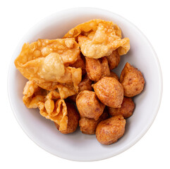 Gorengan Bakso, Fried food for beef meatballs accompaniment in the bowl Indonesian food