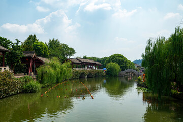 Fototapeta premium Anchang Ancient Town Scenic Area in Shaoxing, Zhejiang, China
