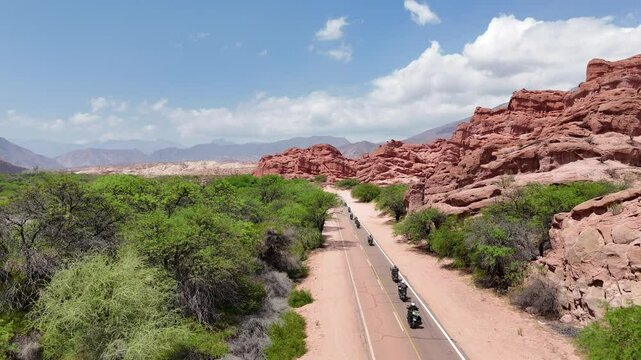 Motorcycle in ruta 68, Cafayate, Argentina, Quebrada das conchas