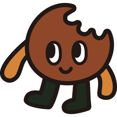 Playful Cartoon Cookie Character Illustration