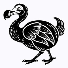 Dodo Bird Silhouette Minimalist Illustration with Isolated White Background for High Impact Marketing Campaigns © Jamshadul