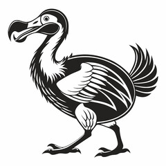 Dodo Silhouette Minimalist Illustration with Isolated White Background for Educational and Informational Graphics © Jamshadul