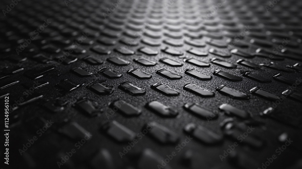 Aufkleber Black textured surface with repeating raised rectangular shapes creating interesting pattern