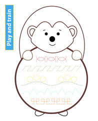 Fun hedgehog connect the lines