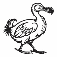 Unique Dodo Minimalist Silhouette Artwork with Isolated White Background for Animal and History Projects © Jamshadul